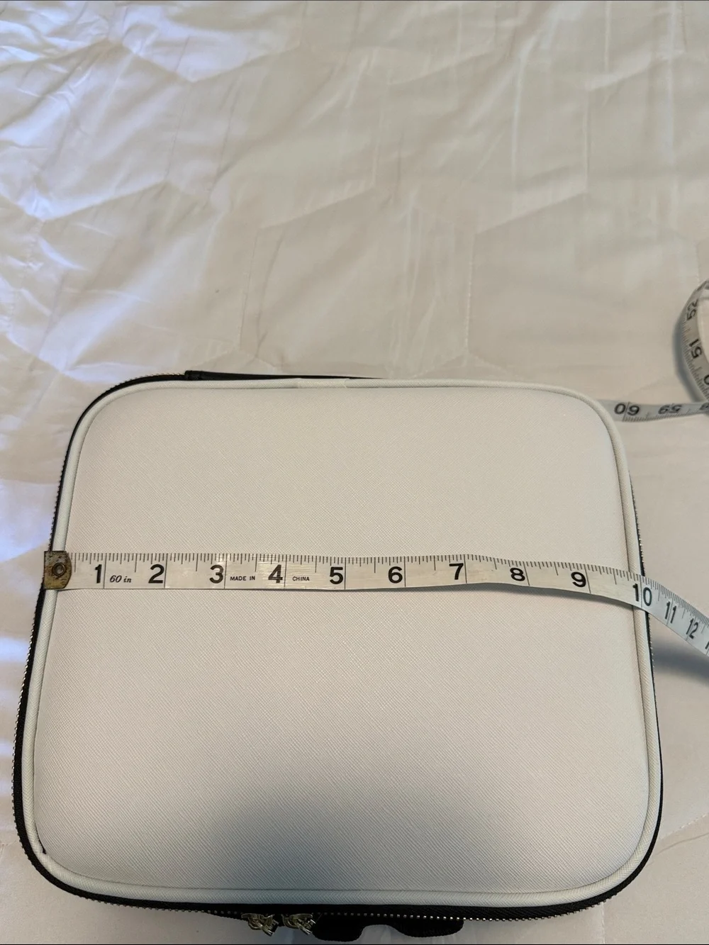 White Square Travel Case - Compact Cosmetic or Tech Organizer